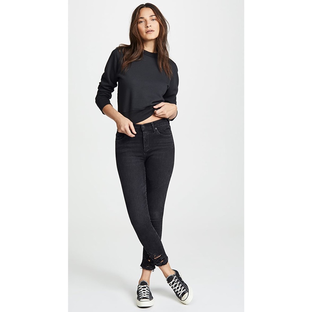 Agolde Sophie Crop High Rise Jeans in Black Temple